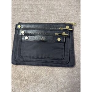 Tutilo New York Black Nylon Cosmetic Travel Pouch Zipper Organizer